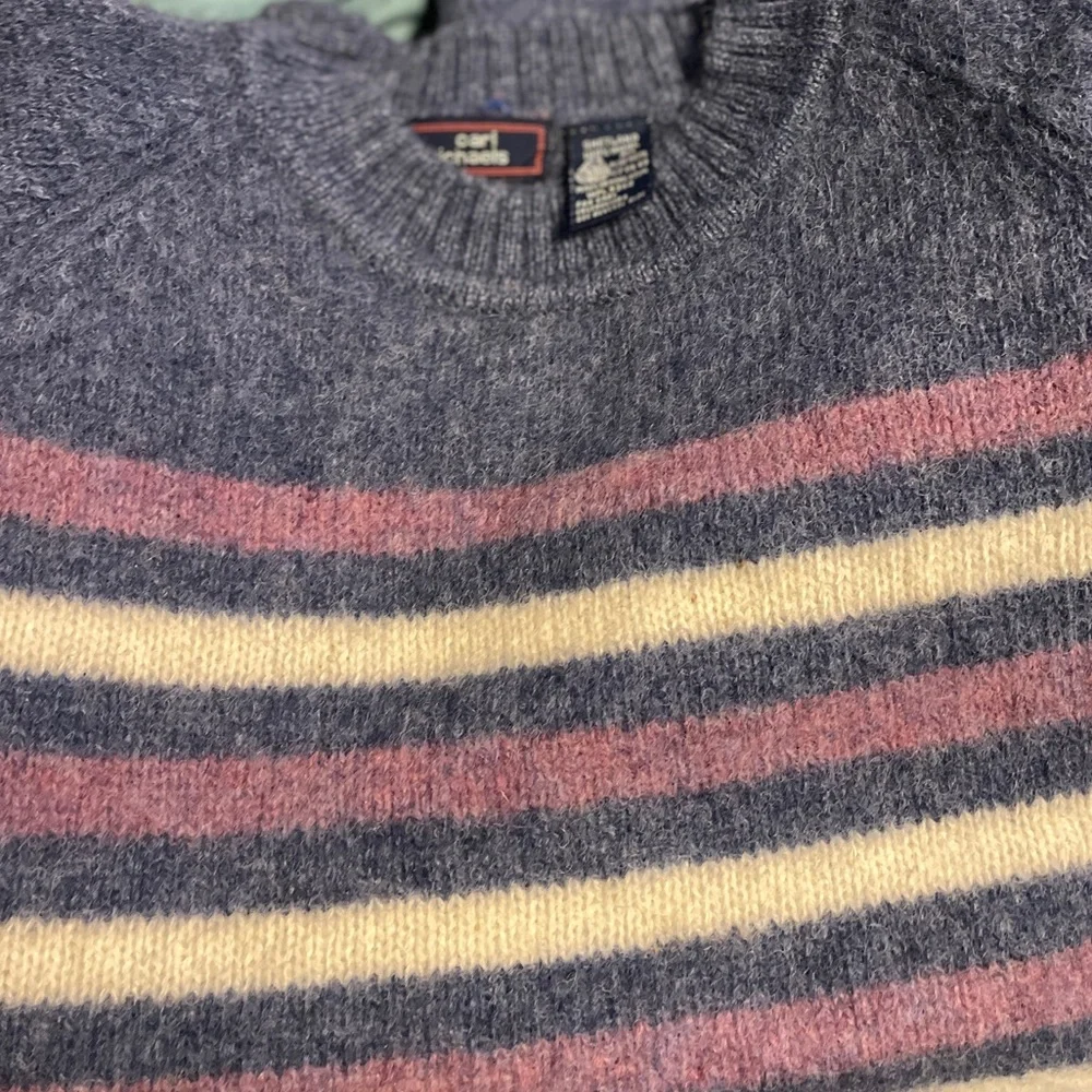 Carl Micheals 100%‎ Shetland Wool Striped Long Sleeve Sweater  Large Preppy